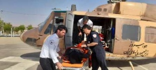 اعزام خانم جوان ۳۵ ساله اندیکایی با اورژانس هوایی به دلیل مارگزیدگی به بیمارستان مسجدسلیمان